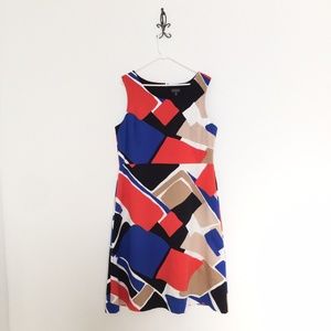 New The Limited Geometric Pattern A-Line Dress 18